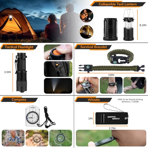 Survival Kit 250pcs Survival Tools Tactical Gear and Trauma Bag