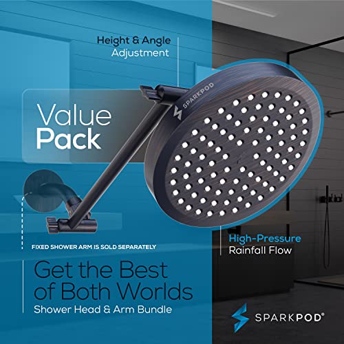 6" Round Rain Shower Head with 11" Shower Arm