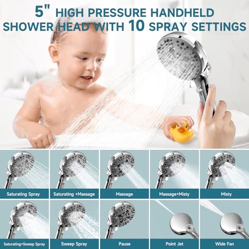 Shower Heads With Handheld Spray Combo