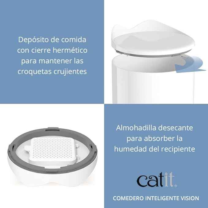 Catit PIXI Vision Smart Feeder – App-Controlled Cat Feeder with Built-in Camera, Motion Detection, Night Vision & Custom Feeding Schedule Monitoring