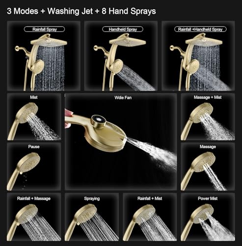 12" High Pressue Rain Shower Head with Handheld