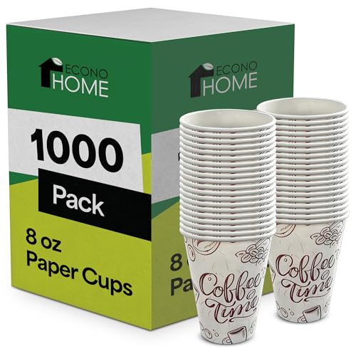 8 oz 1000 Pack Disposable Coffee Paper Cups (1000 Count)