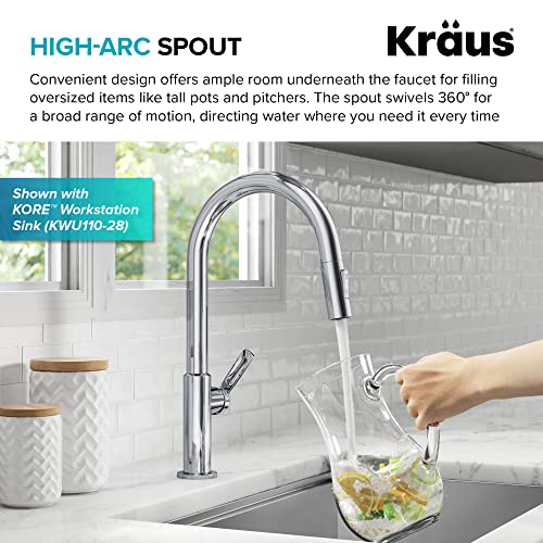 Chrome Single Handle Pull Down Kitchen Faucet KPF