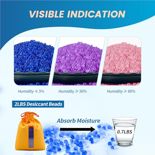 5 Sets 1000g Rechargeable Silica Gel Beads with 1 Cloth Bag