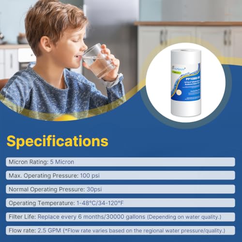 Whole House Sediment Water Filter 10" x 4.5" (2 Count)