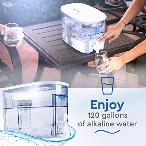 Alkaline Water Filter Pitcher OPTI Chill Refrigerator Filter Purification Water Unit Dispenser Naturally Enhances Alkalinity up to pH