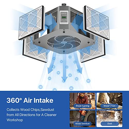 360 Degree Intake Air Filtration System for Woodworking (1350 CFM)