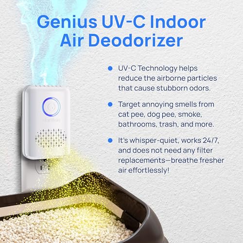 ODRx - UV-C Cat Odor Deodorizer & Eliminator, Removes Cat Pee Smell, Filterless, Quiet, Compact Air Freshener for Bedrooms, Living Rooms, Litter Box Areas, Eliminates Ammonia Odors