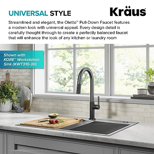 Black Stainless Steel Pull Down Kitchen Faucet KPF