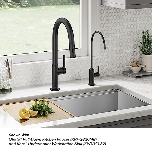 Oletto Single Handle Drinking Water Filter Faucet for Reverse Osmosis or Water Filtration System in Matte Black