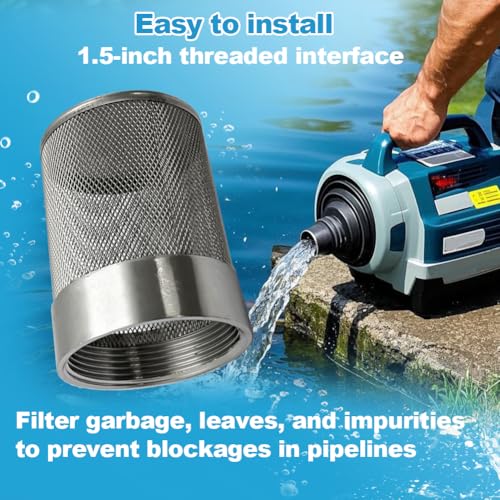 1.5inch SUS304 stainless steel filter head with internal thread diameter of 46mm connected to DN40 1.5