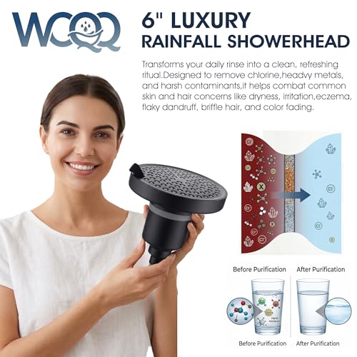 360 Degree Rotated Black Shower Head ＆ Filter COMBO ! Anti