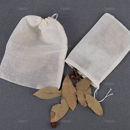 30 Pack Reusable Drawstring Cotton Soup Bags Spice Bag Tea Filter Coffee Brew Herb Muslin Cheesecloth for Straining (30 Count)