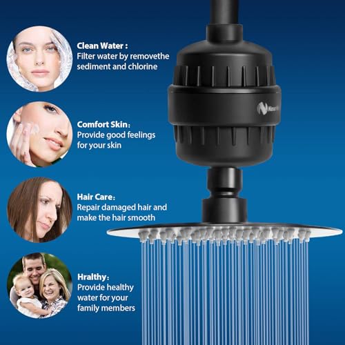Shower Head and 15 Stage Shower Filter Combo