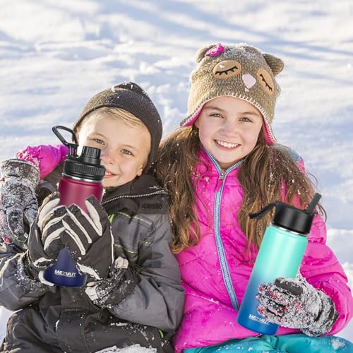 18oz Sports Insulated Water Bottle for School with 2 Lids