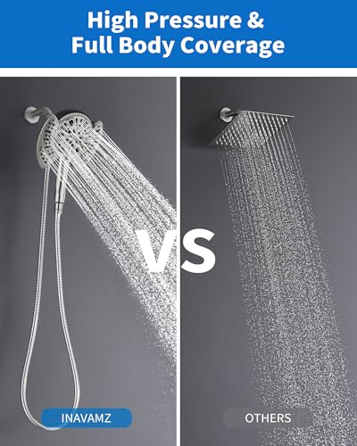 2 in 1 Shower Head with Handheld Combo High Pressure Nickel 2.5 GPM (2 Count)