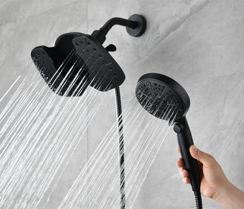 Rain Shower Head with Filtered Handheld Spray Combo Black 2.5 GPM (2 Count)