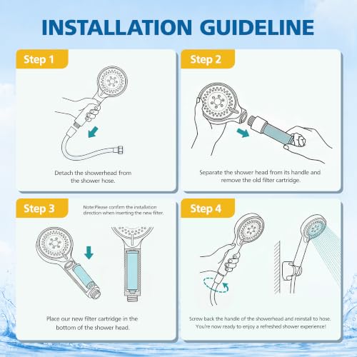 Shower Filter Compatible with Cobbe Handheld Shower Head (4 Count)