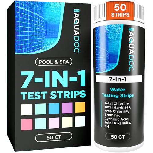 AquaDoc 7-in-1 Pool, Spa & Hot Tub Test Strips - 50 pH Strips (50 Count)