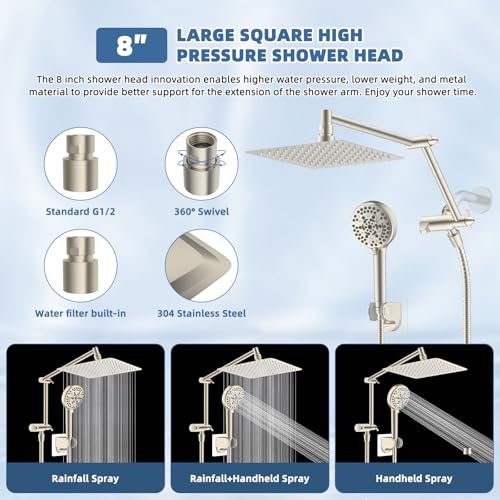 Metal Rain Shower Head with Handheld