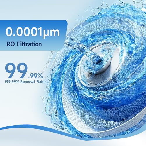 USF-4RF-100 100 GPD Alkaline Reverse Osmosis System 3: 1 Pure to Drain Under Sink Water Filtration System with Dedicated Faucet