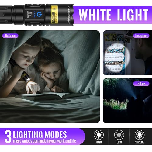 Flashlight UV 395nm Black Light Woods Lamp with Blacklight Combo (2 Count)