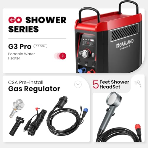 Goshower G3 Pro 1lb Propane Portable Water Heater & Shower Pump