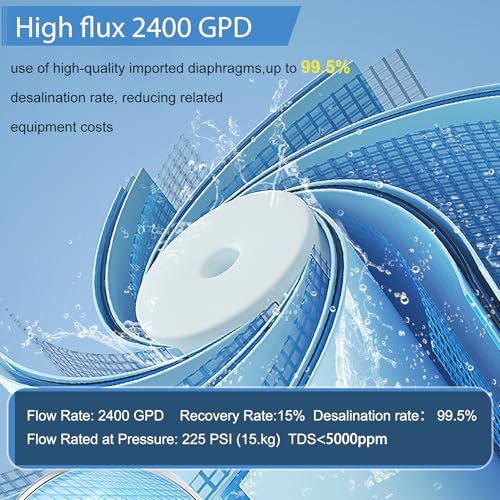 TW30-4040, Filmtec TW30 4040 for DOW Filmtec Membrane Replacement, 2400 GPD, Desalination Rate 99.5%, TDS≤5000PPM, Membrane TW30-4040 for Desalination, Commercial, Industrial