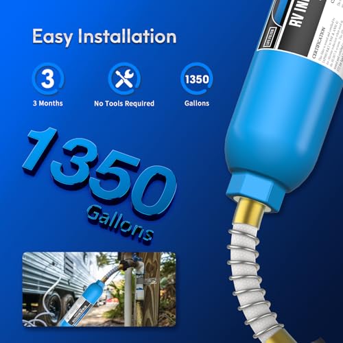 3 Pack RV Marine Water Filter with 2 Flexible Hose Protectors (3 Count)