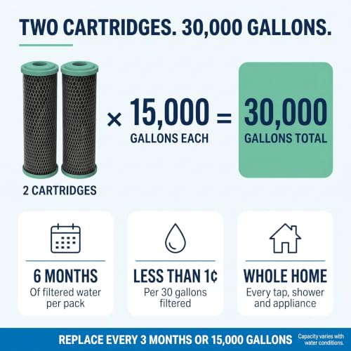 SCWH 5 Whole House Water Filter Cartridges (2 Count)