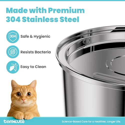 Cat Water Fountain Stainless Steel with 8 Filters (108 Count)