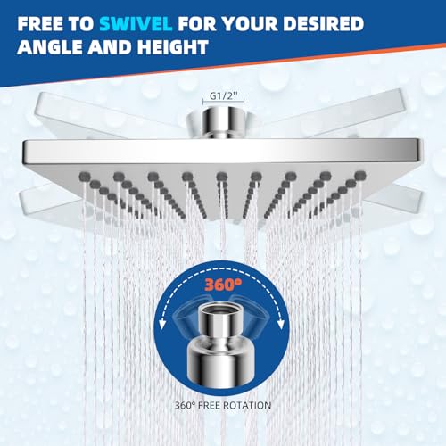 cUPC Certified Thickness Metal 6'' Square Rain Shower Head
