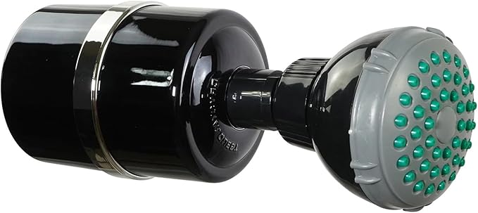 Crystal Quest Shower Filter with Shower Head - Black - Advanced Multi Stage Filtration for Cleaner Water - Removes Chlorine, Heavy Metals - Promotes Healthier Skin, Softer Hair - Long-Lasting