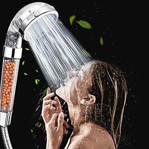 Shower Head Filter Filtration High Pressure Water Saving 3 Mode Function Spray Handheld Showerheads for Dry Skin & Hair
