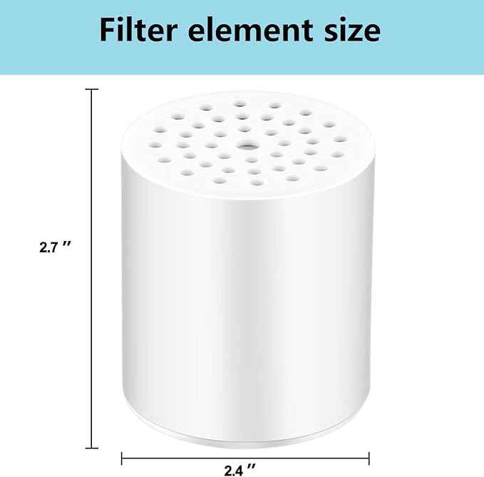 15 Stage Universal Shower Water Filter Cartridges for Chemical & Chlorine Reduction, Hard Water, pH Balance Restoration - Replacement for All Similar Shower Systems (4 Pack)