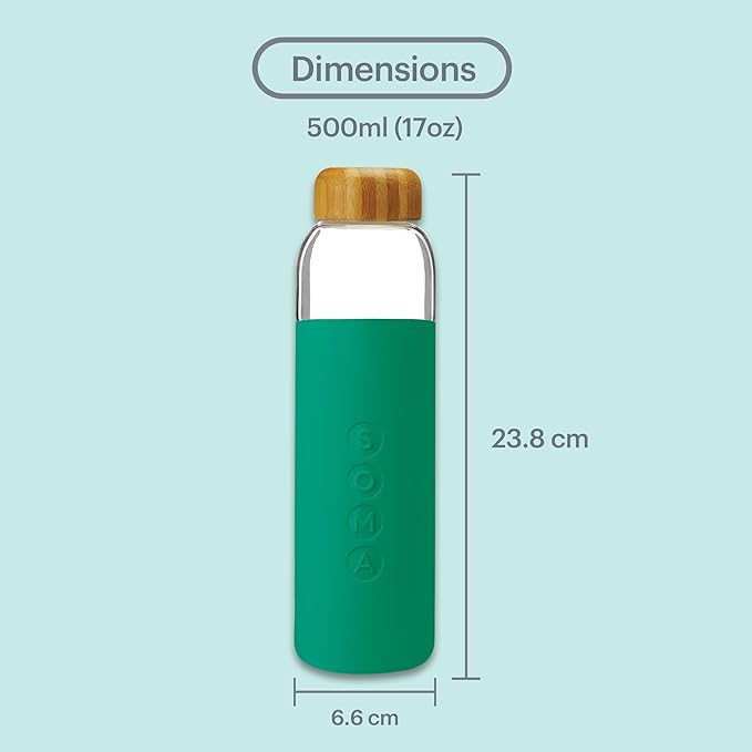Full Circle V.2 17 oz. Glass Water Bottle - Emerald