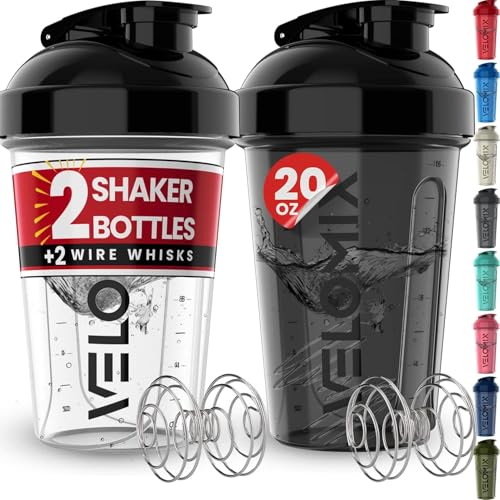 2 Pack 20oz Protein Shaker Bottle for Protein Mixes (2 Count)