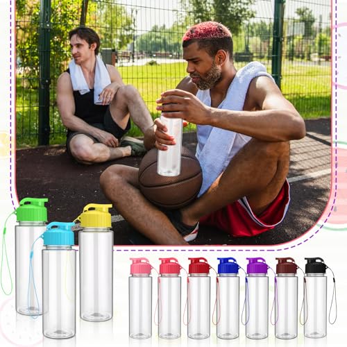 50 Pieces Reusable Plastic Water Bottles Bulk (50 Count)