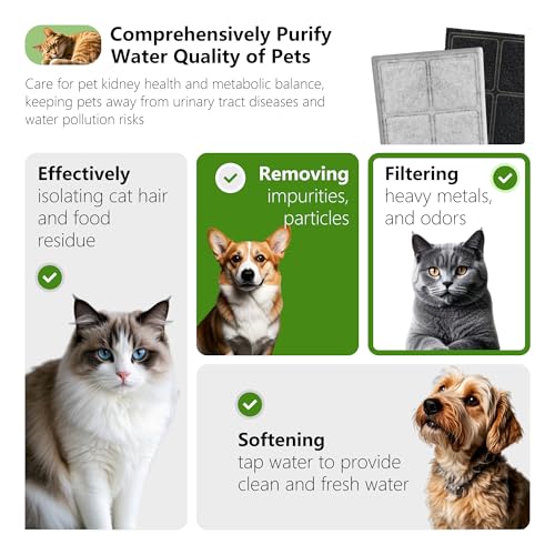 Cat Water Fountain Replacement Carbon Filters (12 Count)