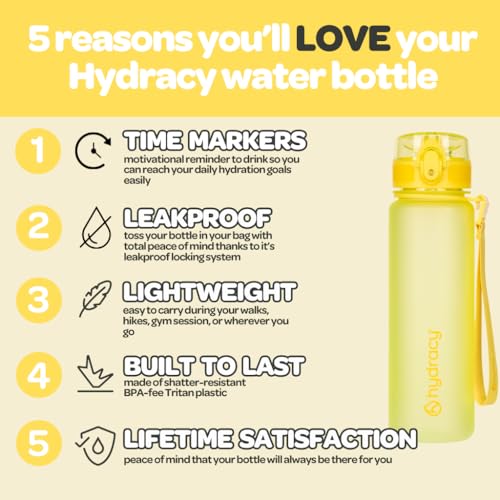 Motivational Water Bottle with Time Marker & Fruit Infuser 17 oz