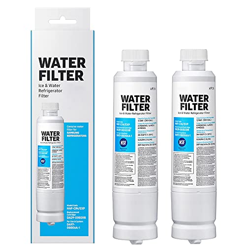 HAF-CIN/EXP Refrigerator Water Filter, Compatible with DA29-00020B Carbon Block Filtration, 99% Contaminant Reduction, 6-Month Life 2 Pack (2 Count)