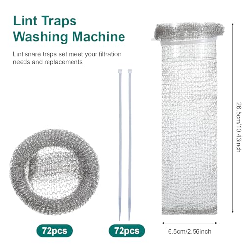 72 Pcs Stainless Steel Lint Traps for Washing Machine (72 Count)