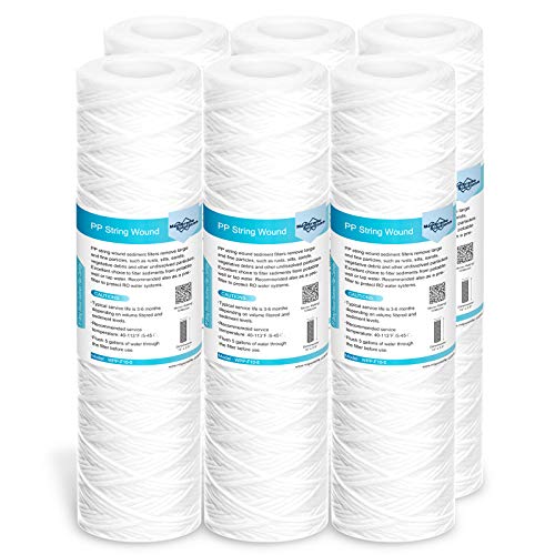 10 Micron 10"x2.5" String Wound Whole House Water Filter (6 Count)