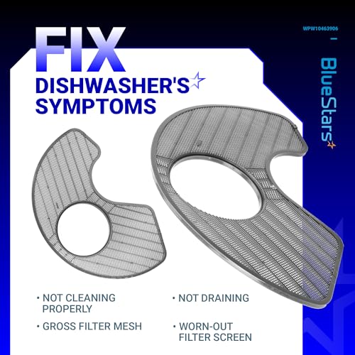 WPW10463906 Dishwasher Screen Filter Compatible with Whirlpool