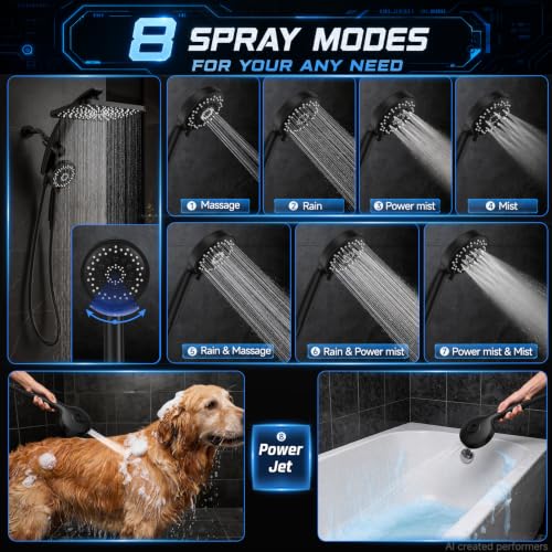 12" Rain Shower Head with Handheld