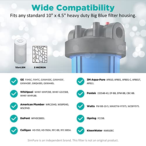 2 Stage 10" x 4.5" Whole House Water Filter Replacement (4 Count)