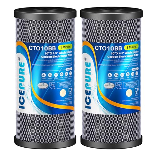 10" x 4.5" Whole House Sediment Activated Carbon Water Filter 2Pack (2 Count)