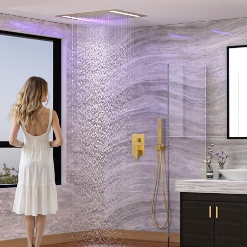 14x20 Inch LED Rainfall Shower Head