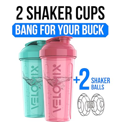 2 Pack 28oz Protein Shaker Bottle for Protein Mixes (2 Count)