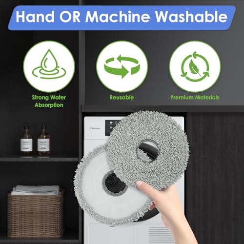 4 Pack) L40 Ultra Replacement Mop Pads for Dreame X50 Ultra/ X40 Ultra/ X30 Ultra/ L10s Ultra/ L10s Pro Gen 2/ L10s Pro Ultra/ L10s Plus/ Mova P10 Pro Ultra Robot Vacuum, Replacement Mop Cloths (4 Count)